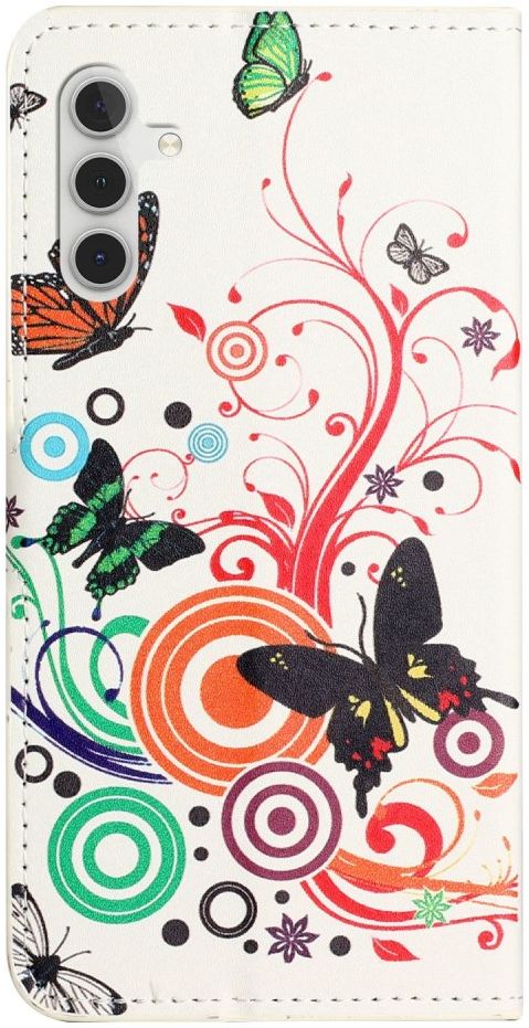 Samsung Galaxy A14 Hoesje Portemonnee Book Case Vlinder Print afbeelding 4
