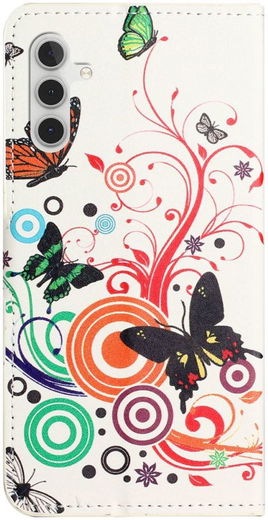 Samsung Galaxy A14 Hoesje Portemonnee Book Case Vlinder Print afbeelding 4