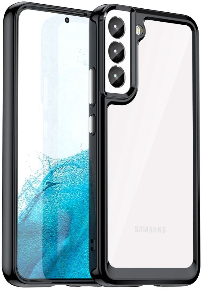Samsung Galaxy S23 Plus Hoesje Hybride Back Cover Transparant Zwart afbeelding 1