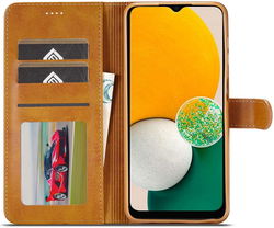 LC.IMEEKE Samsung Galaxy A14 Hoesje Portemonnee Book Case Bruin afbeelding