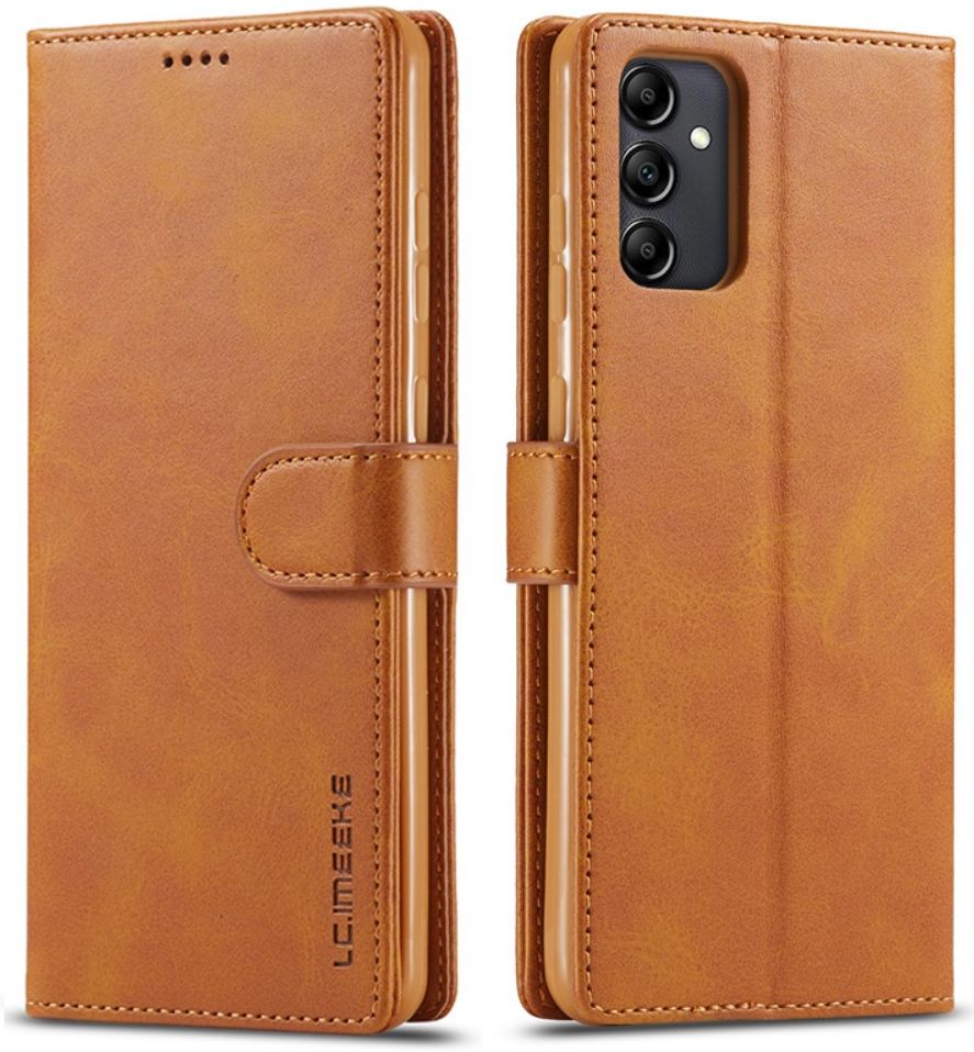 LC.IMEEKE Samsung Galaxy A14 Hoesje Portemonnee Book Case Bruin afbeelding 2