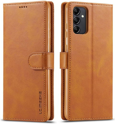 LC.IMEEKE Samsung Galaxy A14 Hoesje Portemonnee Book Case Bruin afbeelding 2