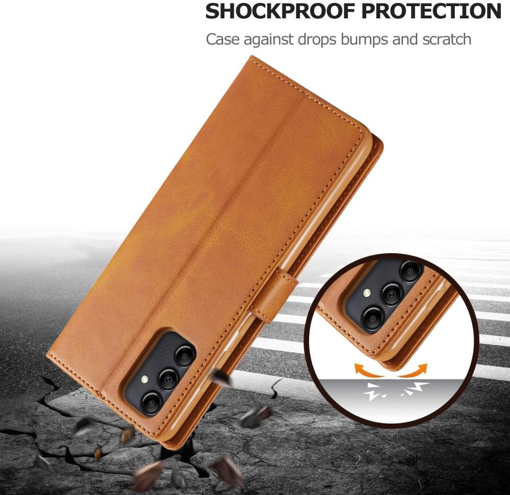 LC.IMEEKE Samsung Galaxy A14 Hoesje Portemonnee Book Case Bruin afbeelding 5