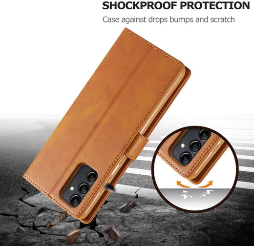 LC.IMEEKE Samsung Galaxy A14 Hoesje Portemonnee Book Case Bruin afbeelding 5