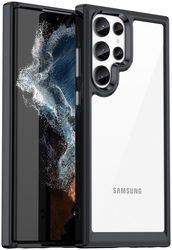 Samsung Galaxy S23 Ultra Hoesje Back Cover Transparant/Zwart afbeelding