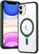 Apple iPhone 11 Hoesje MagSafe Back Cover Kickstand Transparant Groen afbeelding 1