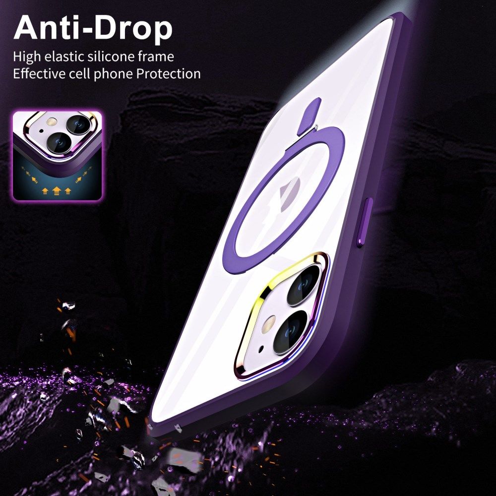 Apple iPhone 11 Hoesje MagSafe Back Cover Kickstand Transparant afbeelding 6