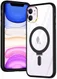 Apple iPhone 11 Hoesje MagSafe Back Cover Kickstand Transparant Zwart afbeelding 1