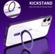 Apple iPhone 11 Hoesje MagSafe Back Cover Kickstand Transparant Zwart afbeelding 2