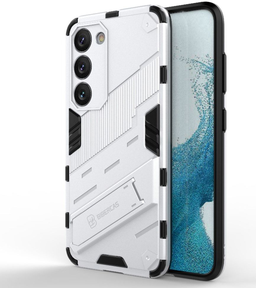 Samsung Galaxy S23 Plus Hoesje Shockproof Kickstand Back Cover Wit afbeelding 1