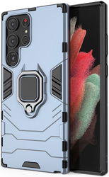 Samsung Galaxy S23 Ultra Hoesje Magnetische Kickstand Ring Blauw afbeelding