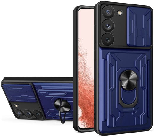 Samsung Galaxy S23 Plus Hoesje Camera Slider/Ring/Kaarthouder Paars afbeelding 1