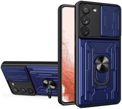 Samsung Galaxy S23 Plus Hoesje Camera Slider/Ring/Kaarthouder Paars afbeelding