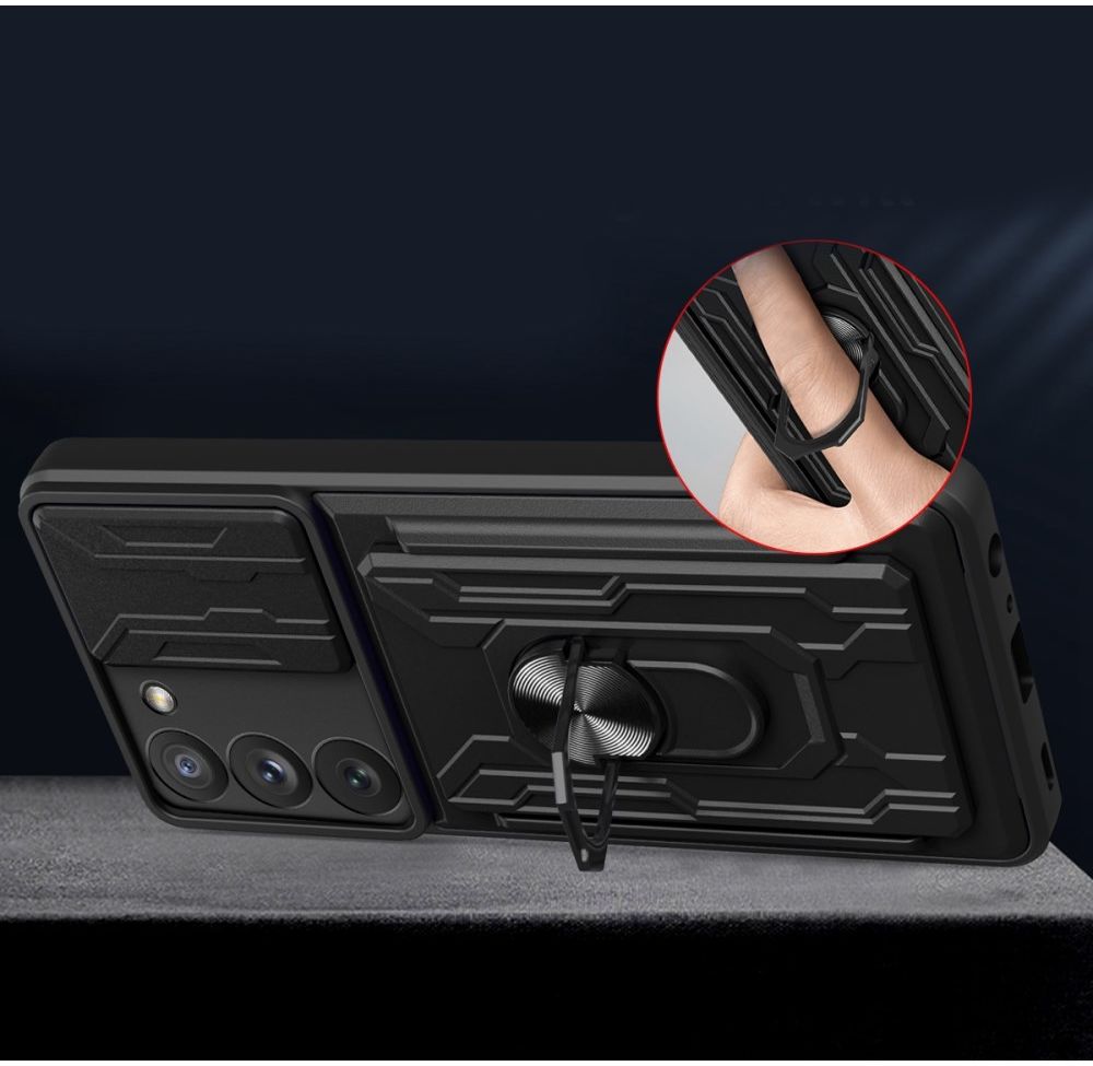 Samsung Galaxy S23 Plus Hoesje Camera Slider/Ring/Kaarthouder Paars afbeelding 2