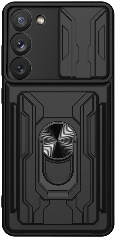 Samsung Galaxy S23 Plus Hoesje Camera Slider/Ring/Kaarthouder Paars afbeelding 3