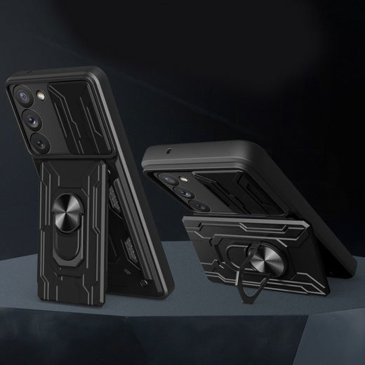 Samsung Galaxy S23 Plus Hoesje Camera Slider/Ring/Kaarthouder Paars afbeelding 6