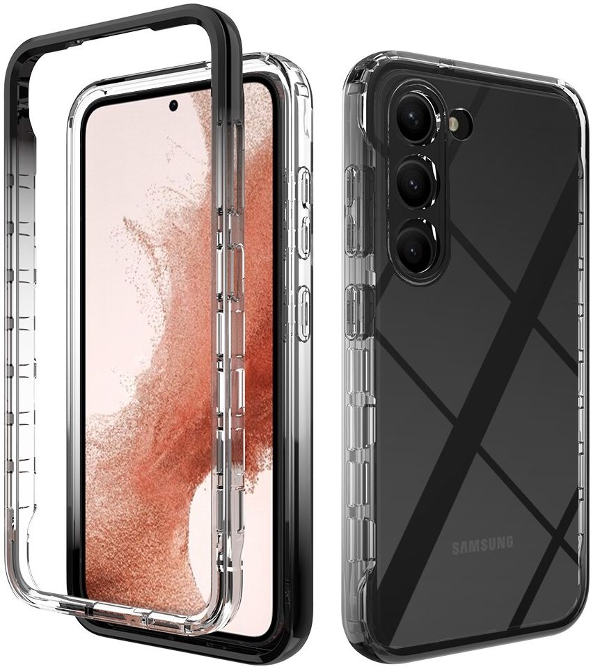 Samsung Galaxy S23 Hoesje Volledig Schokbestendig Transparant Zwart afbeelding 1