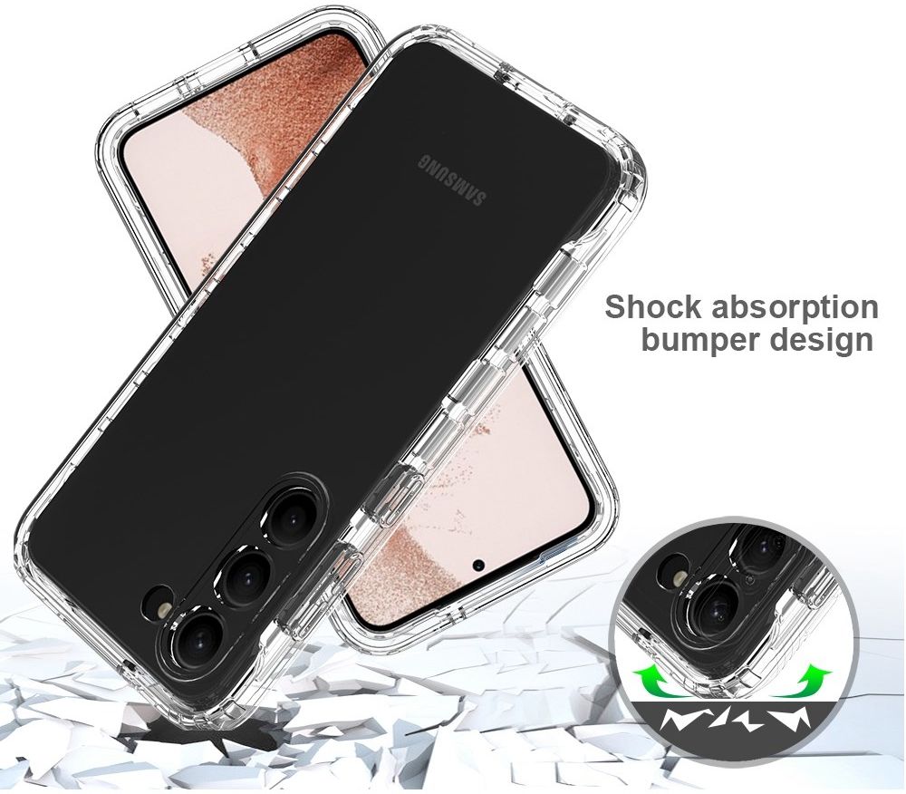 Samsung Galaxy S23 Hoesje Volledig Schokbestendig Transparant Zwart afbeelding 4