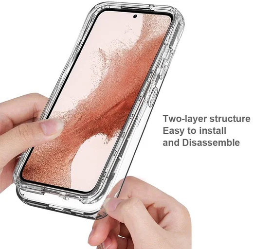 Samsung Galaxy S23 Hoesje Volledig Schokbestendig Transparant Zwart afbeelding 5