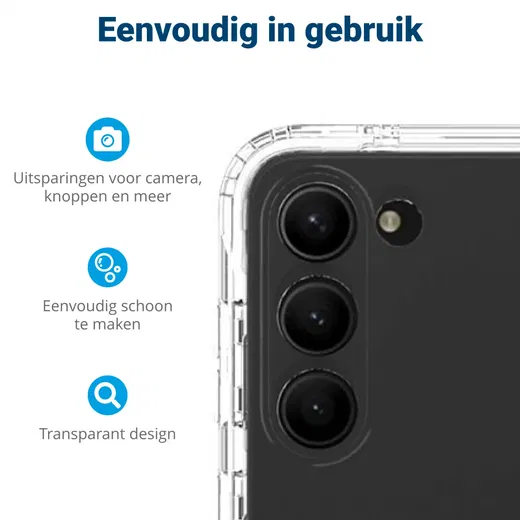 Samsung Galaxy S23 Plus Hoesje Full Protect 360° Transparant Zwart afbeelding 5