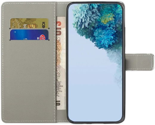 Samsung Galaxy S23 Plus Hoesje Portemonnee Book Case Rozen Print afbeelding 2