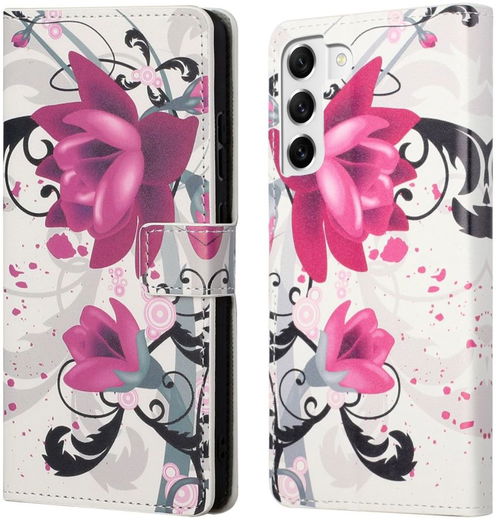Samsung Galaxy S23 Plus Hoesje Portemonnee Book Case Rozen Print afbeelding 6