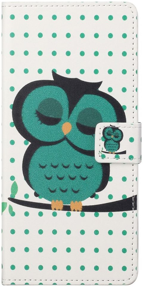 Samsung Galaxy S23 Hoesje Portemonnee Book Case Uilen Print afbeelding 1