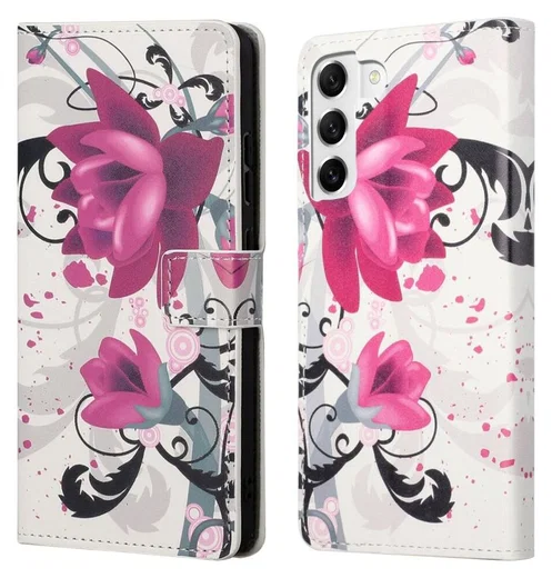 Samsung Galaxy S23 Hoesje Portemonnee Book Case Rozen Print afbeelding 6