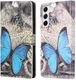Samsung Galaxy S23 Hoesje Portemonnee Book Case Vlinder Print afbeelding 6