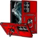Samsung Galaxy S23 Ultra Hoesje Camera Slider en Kickstand Ring Rood