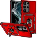 Samsung Galaxy S23 Ultra Hoesje Camera Slider en Kickstand Ring Rood