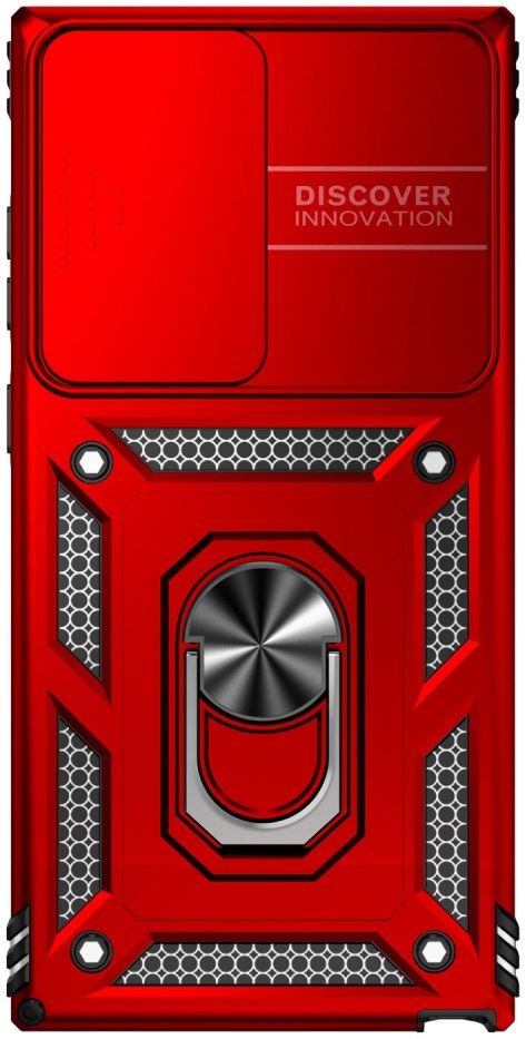 Samsung Galaxy S23 Ultra Hoesje Camera Slider en Kickstand Ring Rood afbeelding 2