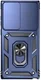Samsung Galaxy S23 Ultra Hoesje Camera Slider en Kickstand Ring Blauw afbeelding 2