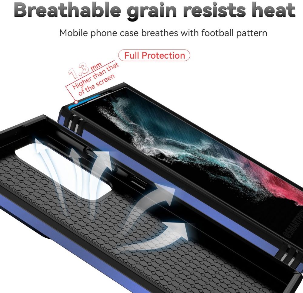 Samsung Galaxy S23 Ultra Hoesje Camera Slider en Kickstand Ring Blauw afbeelding 6