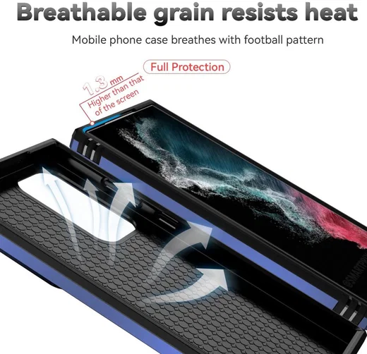 Samsung Galaxy S23 Ultra Hoesje Camera Slider en Kickstand Ring Blauw afbeelding 6