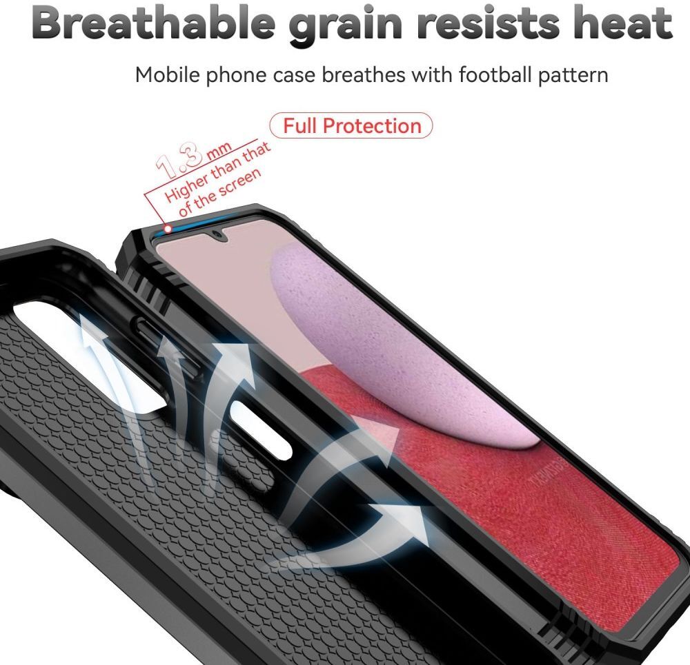 Samsung Galaxy A14 Hoesje met Magnetische Kickstand Ring Zwart afbeelding 6