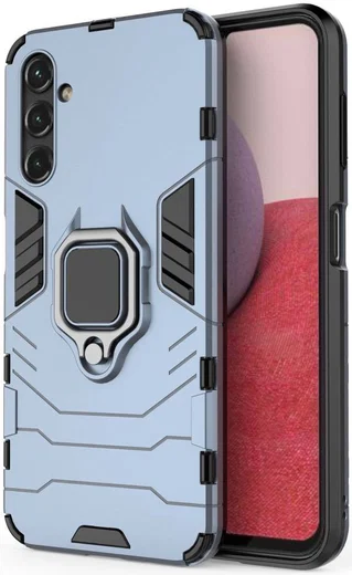 Samsung Galaxy A14 Hoesje Magnetische Kickstand Ring Blauw afbeelding 1