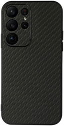 Samsung Galaxy S23 Ultra Hoesje Carbon Fiber Back Cover Zwart afbeelding