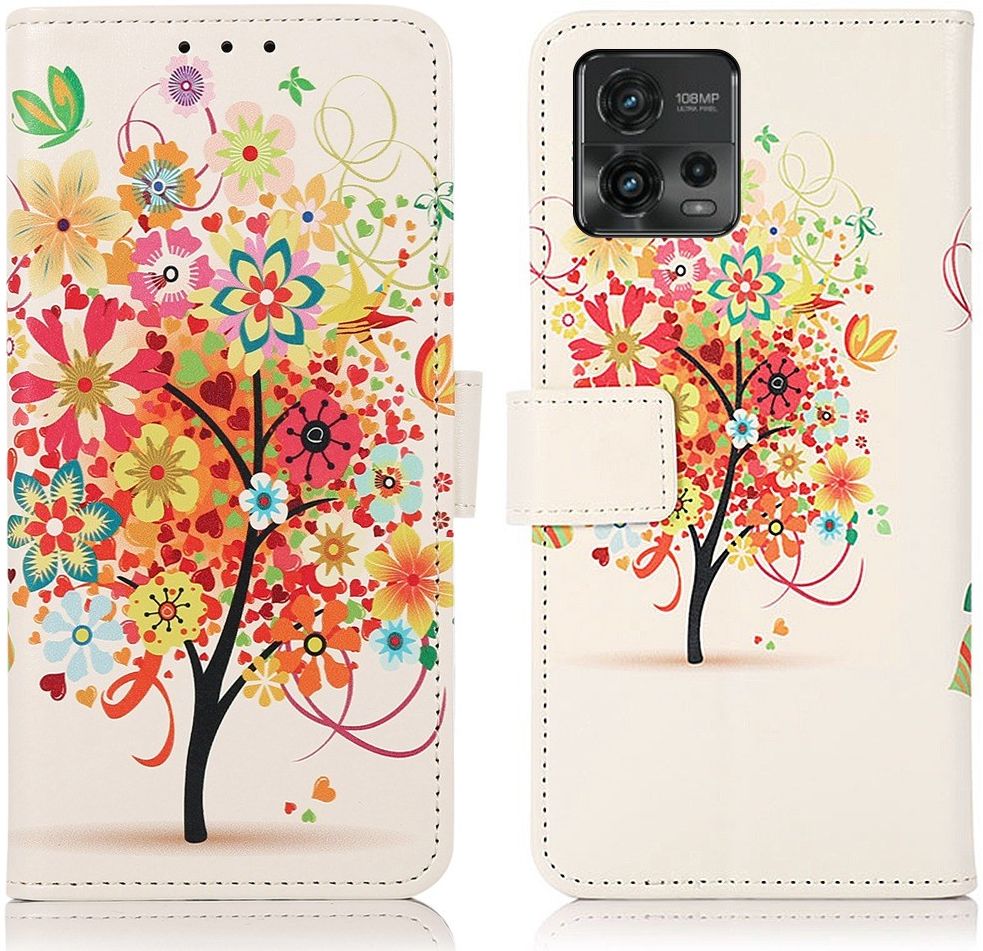 Motorola Moto G72 Hoesje Portemonnee Book Case Tree Print afbeelding 6