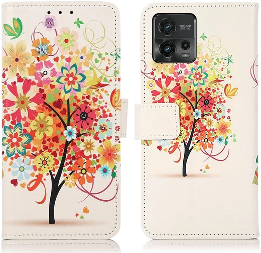Motorola Moto G72 Hoesje Portemonnee Book Case Tree Print afbeelding 6