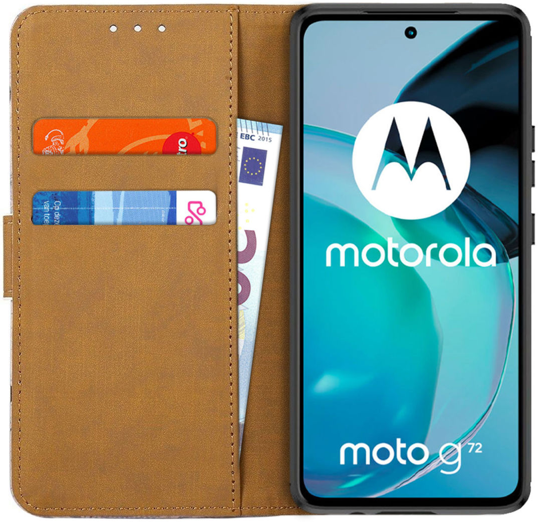 Motorola Moto G72 Hoesje Portemonnee Book Case Tree Print afbeelding 2