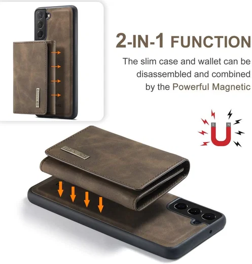 Samsung Galaxy S23 Plus Hoesje met Magnetische Kaarthouder Bruin afbeelding 14