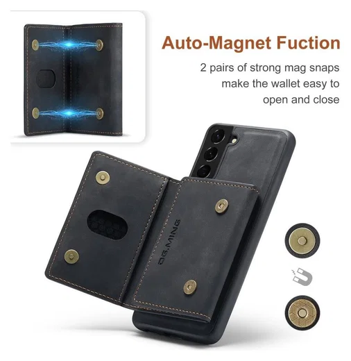 Samsung Galaxy S23 Hoesje met Magnetische Kaarthouder Zwart afbeelding 7