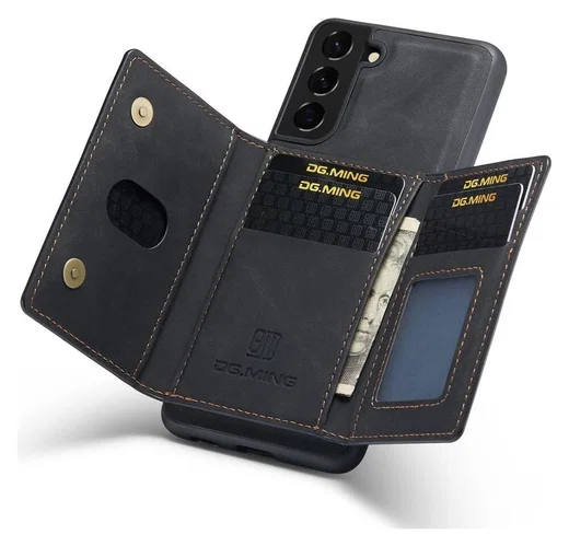 Samsung Galaxy S23 Hoesje met Magnetische Kaarthouder Zwart afbeelding 2