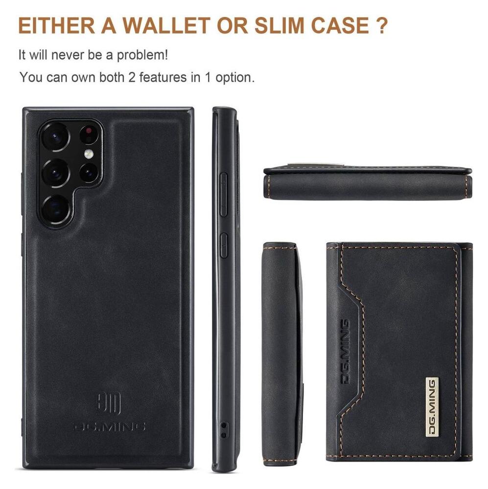 Samsung Galaxy S23 Ultra Hoesje met Magnetische Kaarthouder Zwart afbeelding 11