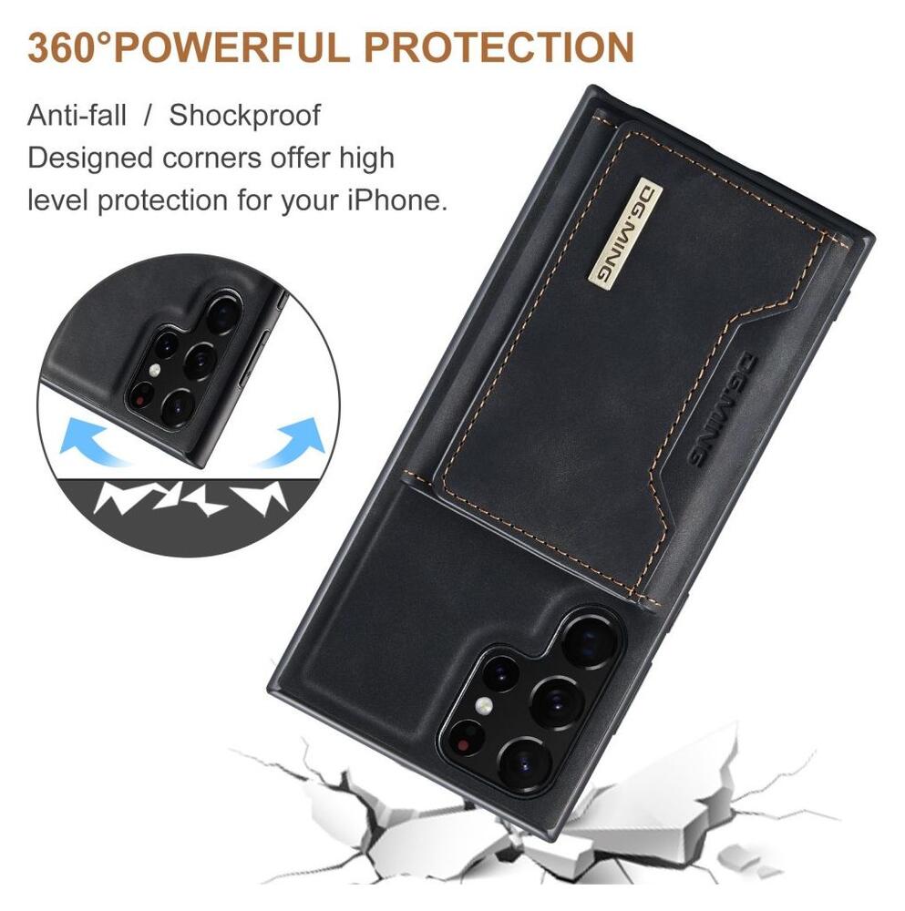 Samsung Galaxy S23 Ultra Hoesje met Magnetische Kaarthouder Zwart afbeelding 12