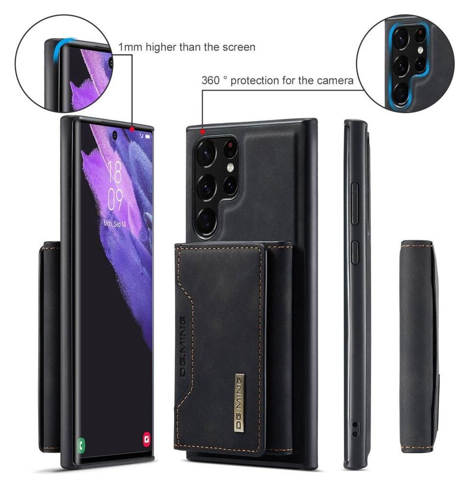 Samsung Galaxy S23 Ultra Hoesje met Magnetische Kaarthouder Zwart afbeelding 14