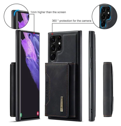 Samsung Galaxy S23 Ultra Hoesje met Magnetische Kaarthouder Zwart afbeelding 14