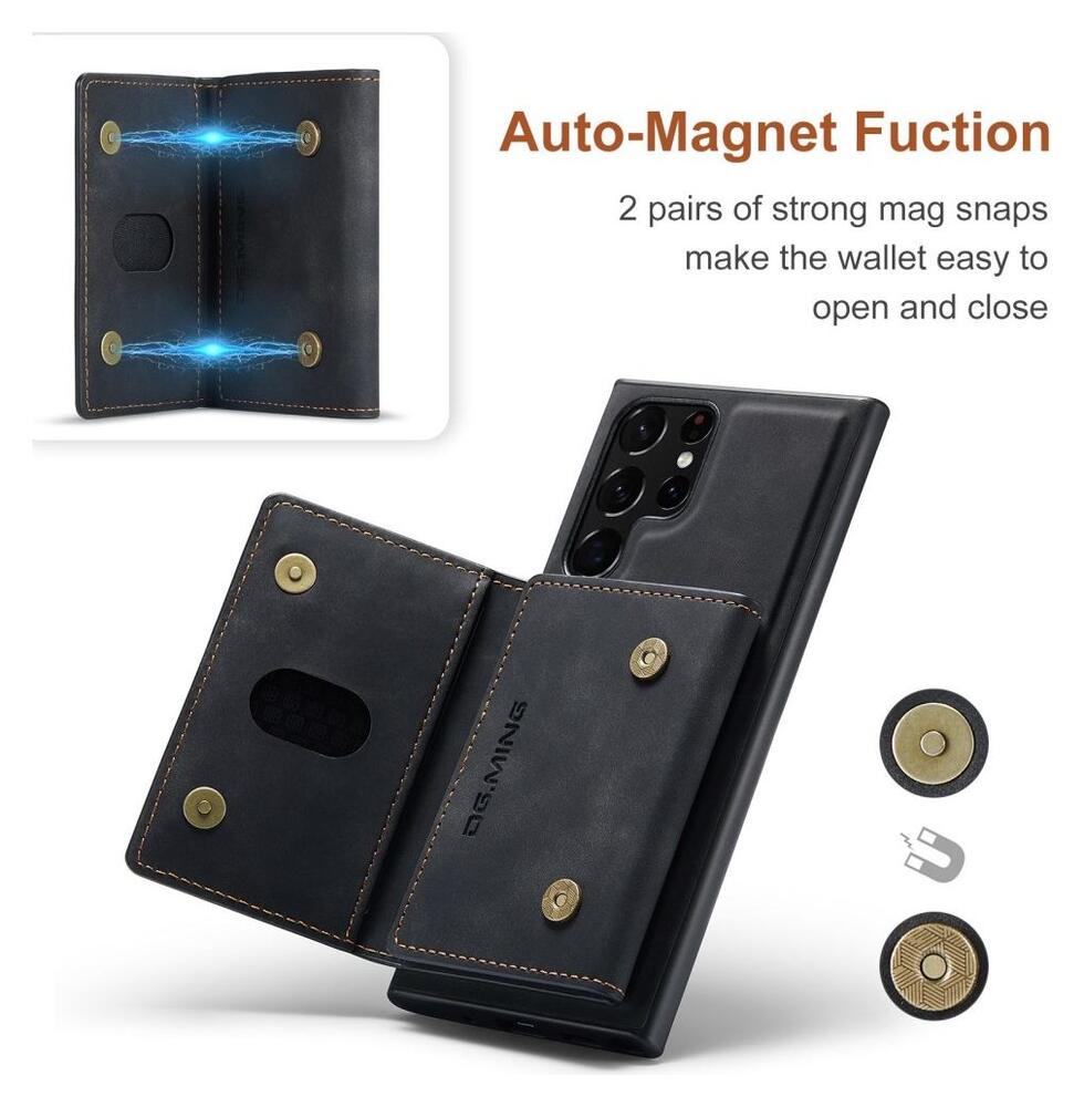 Samsung Galaxy S23 Ultra Hoesje met Magnetische Kaarthouder Zwart afbeelding 15