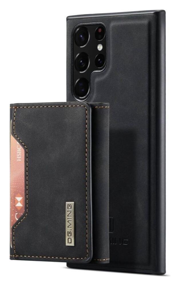 Samsung Galaxy S23 Ultra Hoesje met Magnetische Kaarthouder Zwart afbeelding 1